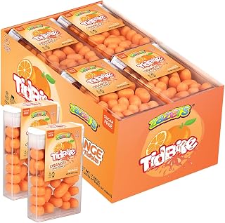 TidBites Orange Flavored Mints, for on the go Refreshment - Orange Flavored Hard Candy Sweets Mouth Breath Freshener, Pack for a Citrus Refresh, Kosher Certified - 16 Pack, 0.63oz