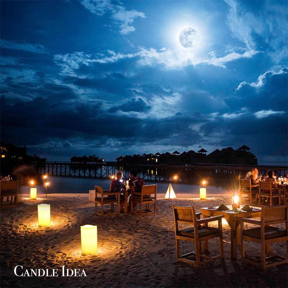 3PCS 4" 5" 6" Waterproof LED Flameless Timer Candles, 1000 Hours Long Battery Life/Flickering Battery Operated Electric Outdoor LED Large Pillar Candle for Outside Lantern Festival Decor etc. - Image 5