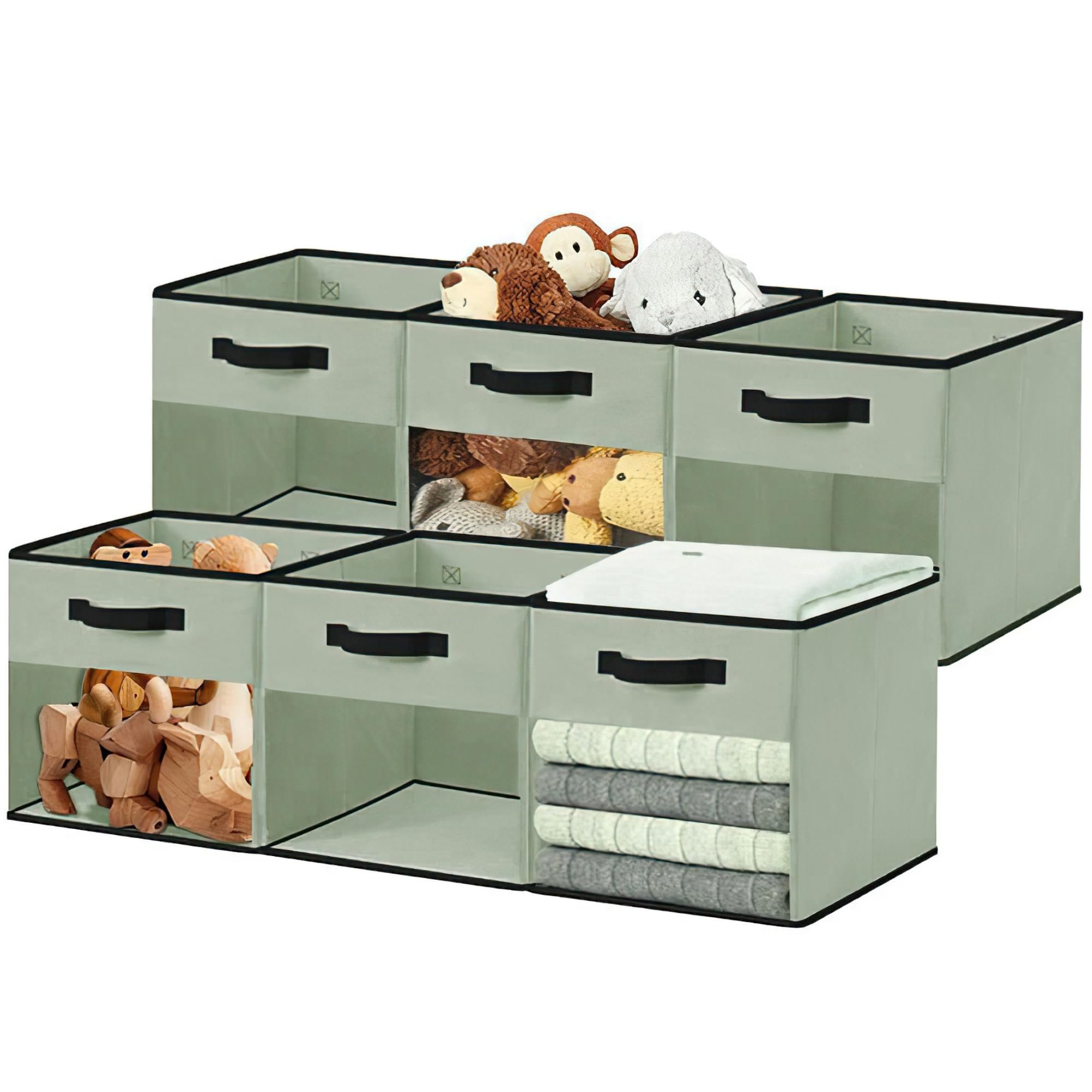 DECOMOMO Storage Bins, Cube Storage Bin with Window