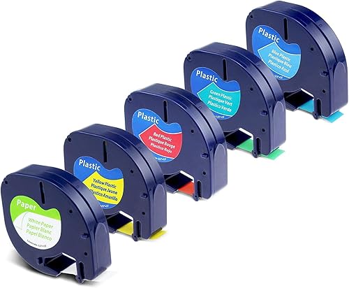 Miniatura 16 de Paquete de 2 recambios compatibles con Dymo Label Maker LT-100H LT-100T, compatible con Dymo 91331 cinta de etiquetas de plástico blanco de 0.472 in