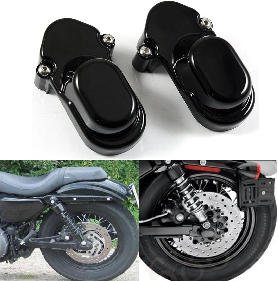 Motorcycle Black Rear Axle Nut Cover Bolt Cap Kit Fork Tube Cap For Harley Sportster Iron XL 883 1200 48 72 2005-2017 (Pack 2)