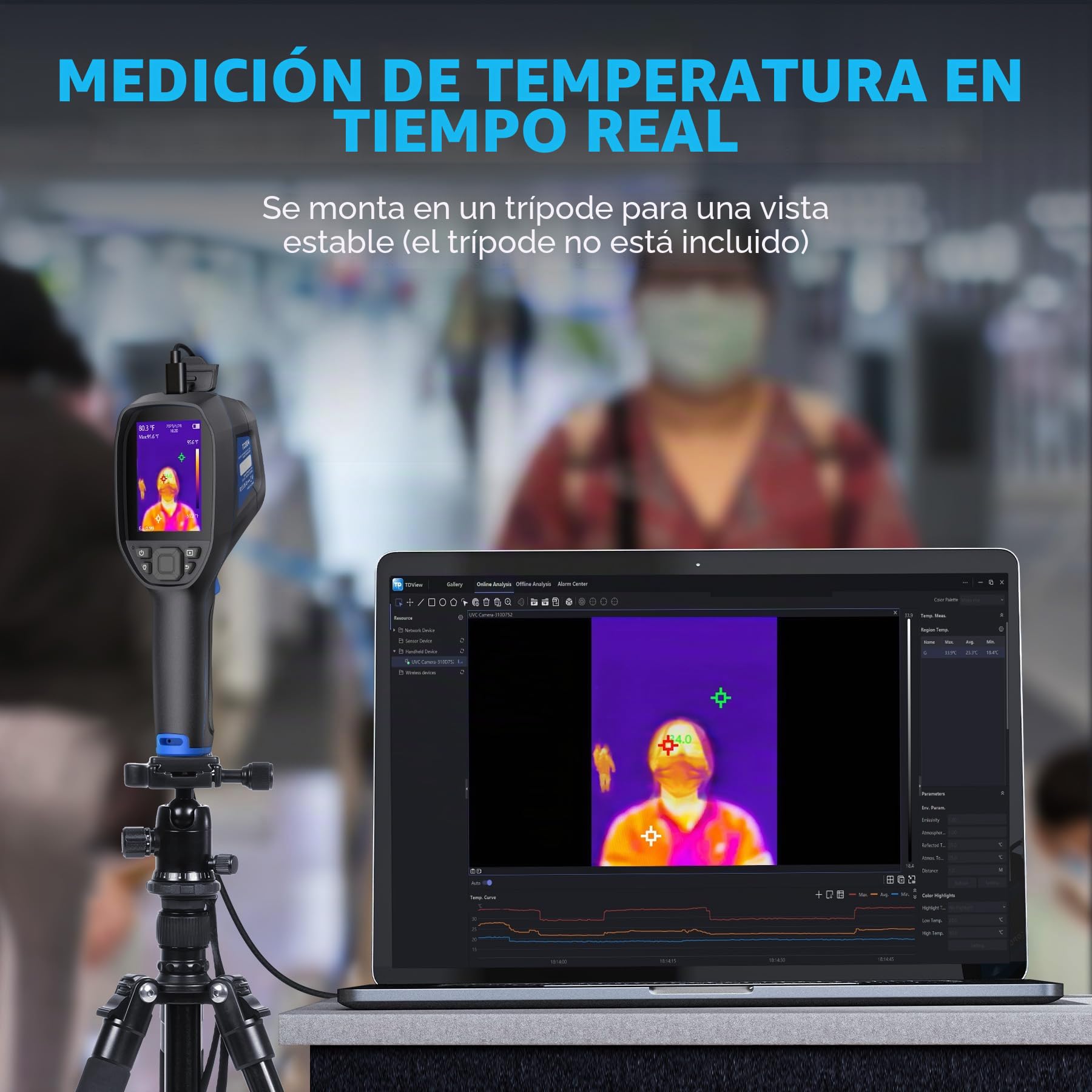 TOPDON TC004 Camara Termica, 512x384 TISR Alta Resolución, 64GB, 3,5″ Pantalla Camara Termografica con Wifi, Grabación de Video, -20°C a 550°C, para Inspección de HVAC, Fugas de Agua, Hogar,Eléctrica