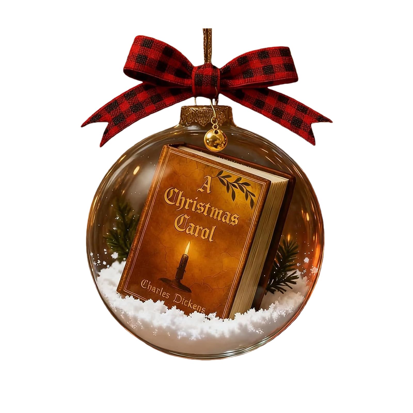 KAQNTUD Miniature Christmas Song Ornament in Book Shape Clear Acrylic Hanging Decorations for Christmas Tree Home Office Festival Parties Accessories Acrylic Christmas Tree Decoration