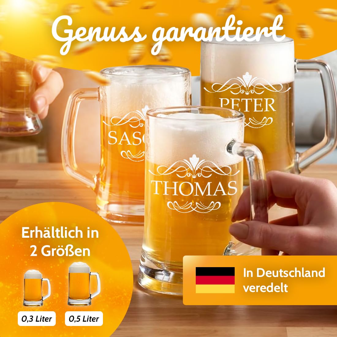 Polar-effekt Boccale Da Birra Inciso Personalizzato 0,5L – Regalo Per Uomo, Compleanno, Festa Del Papà, Nonno – Bicchiere Da Birra Di Qualità, Fatto In Germania - 2