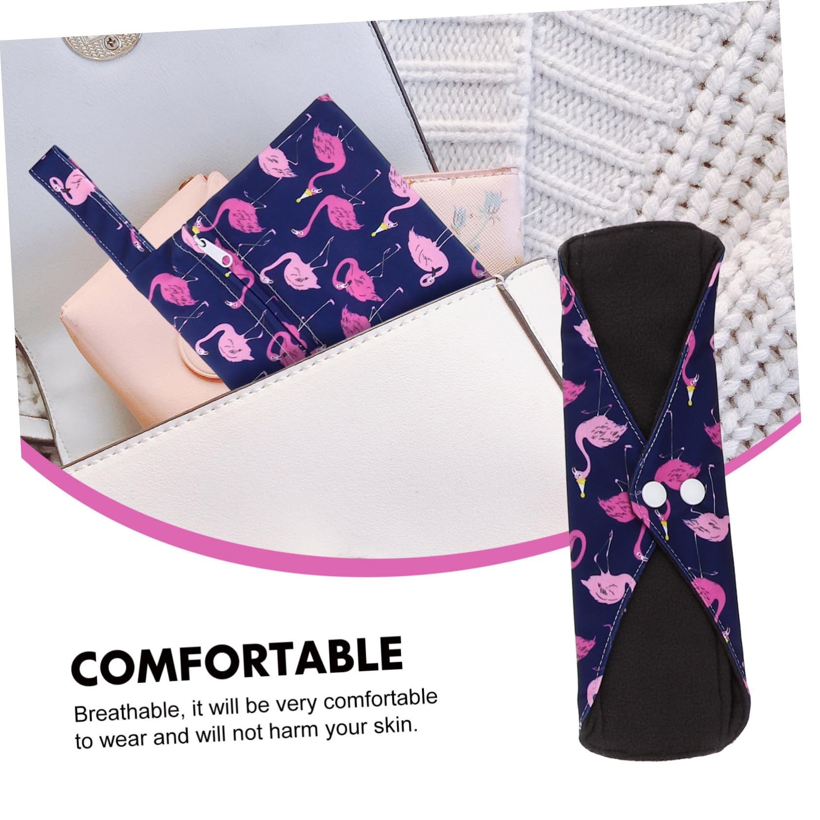 Beaupretty 1juego De Almohadillas Menstruales Reutilizables Lavables Toallas Sanitarias Portátiles Para Mujeres Absorbentes y Transpirables De Almacenamiento
