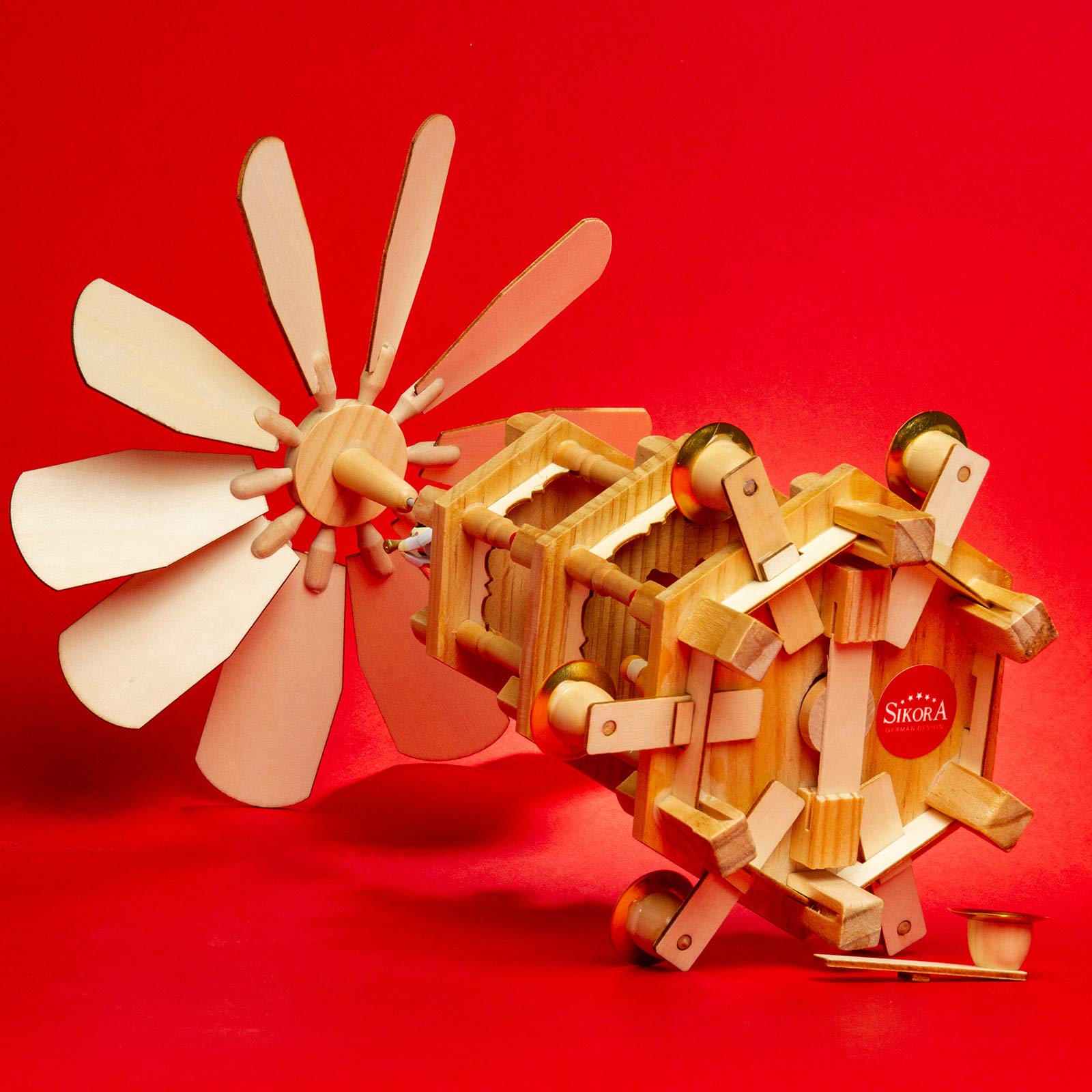 SIKORA Klassische Holz Weihnachtspyramide mit 3 Etagen Pyramide Weihnachten Deko Weihnachtsdekoration - P34