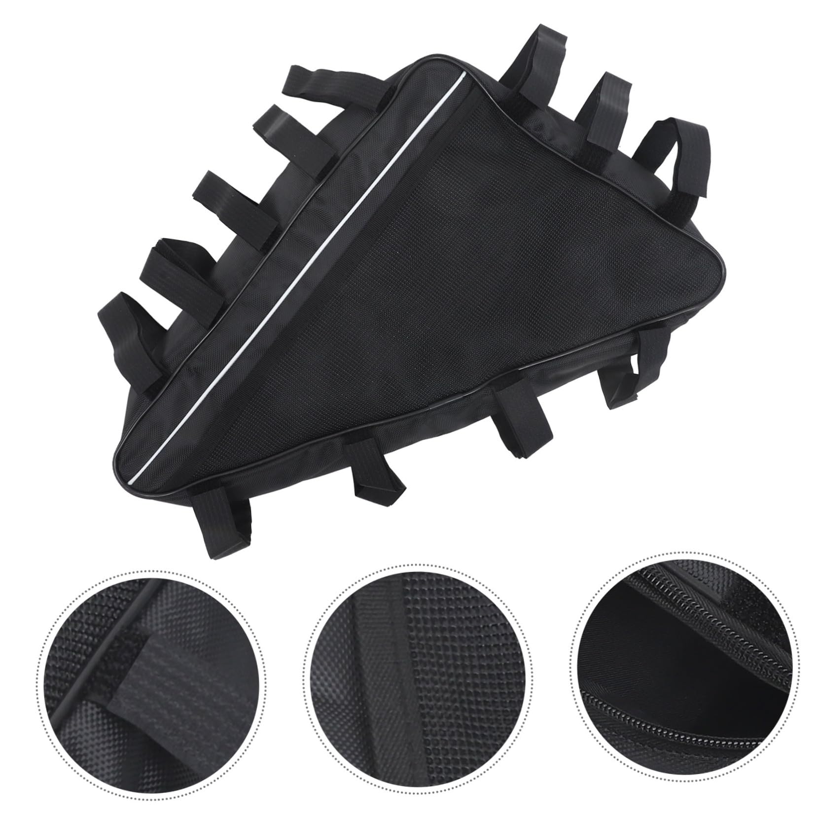 Sosoport Borsa Triangolare per Telaio Bici, Grande Capacità, Oxford Nero | Facile da Installare, Resistente alle Intemperie, per Ciclismo e Campeggio, Capiente, Antiusura, Versione 693-3