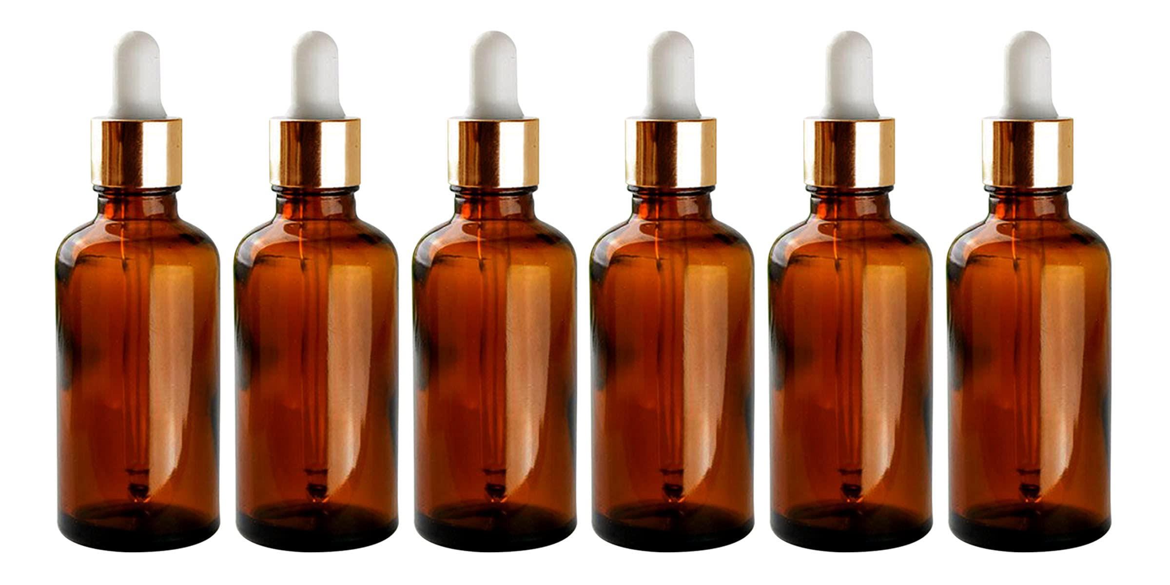nsb herbals 50 ml Amber Round Empty Glass Bottle + Glass Dropper + Gold Ring + White Silicon Teat, Refillable, Reusable, Leak Proof for Essential Oils, Blends, DIY Perfumes & Face (Pack of 6)-picture-40