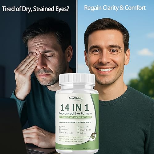 Miniatura 4 de Evervision 14 en 1 fórmula avanzada para ojos, multivitamínico para la visión y salud ocular con zinc, con luteína, zeaxantina y extracto de