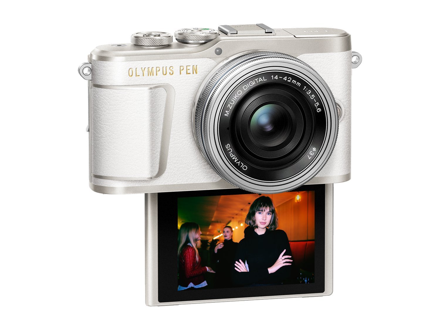 Olympus PEN E-PL9 Kit, Fotocamera di Sistema Micro Quattro Terzi (16,1 MP, Stabilizzatore d'Immagine a 5 Assi, Mirino Elettronico, 4K Video) e M.Zuiko 14-42mm EZ Zoom Obiettivo, Bianco/Argento