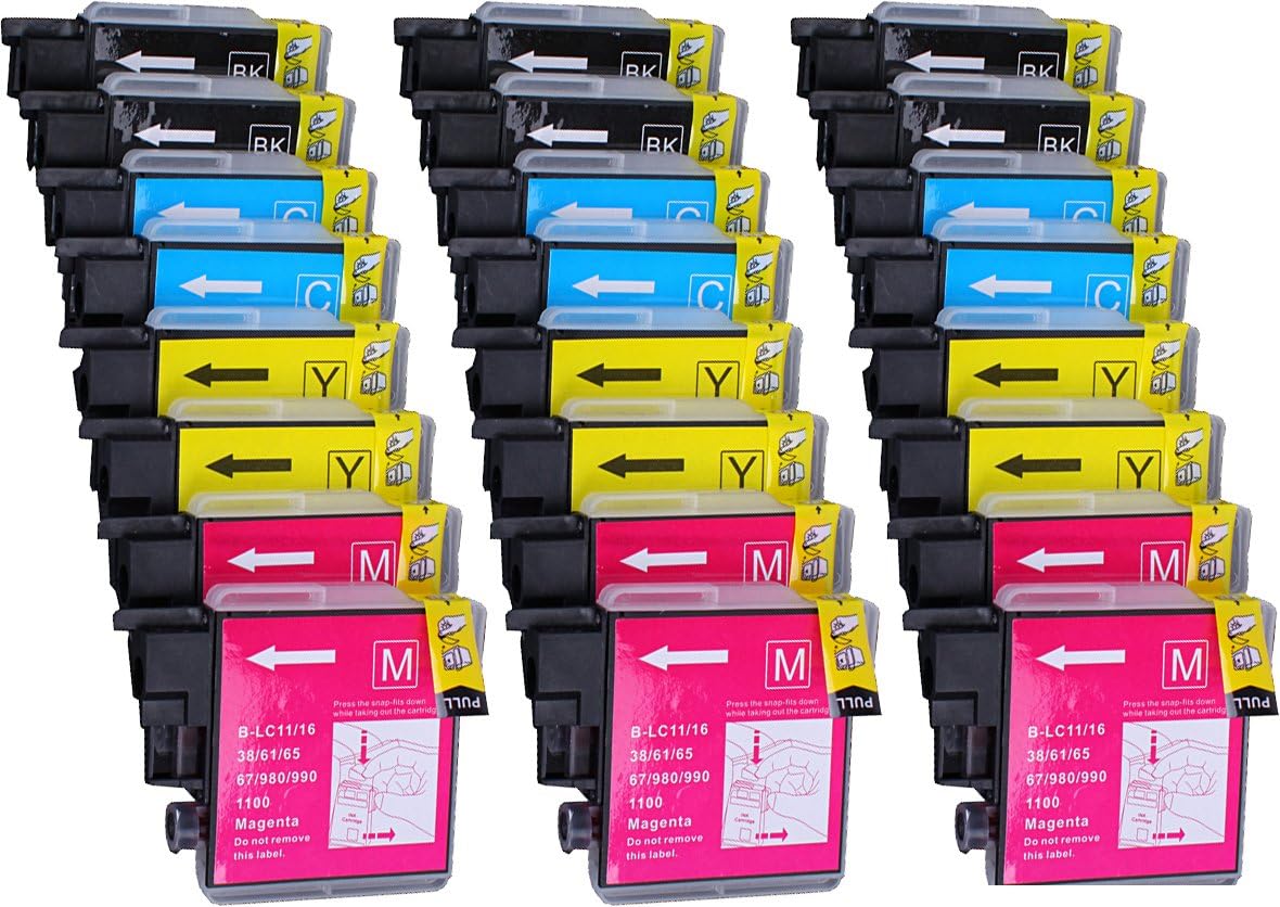 Ink Cartridges for inkjet printers. 24 Pack 6 Black, 6 Cyan