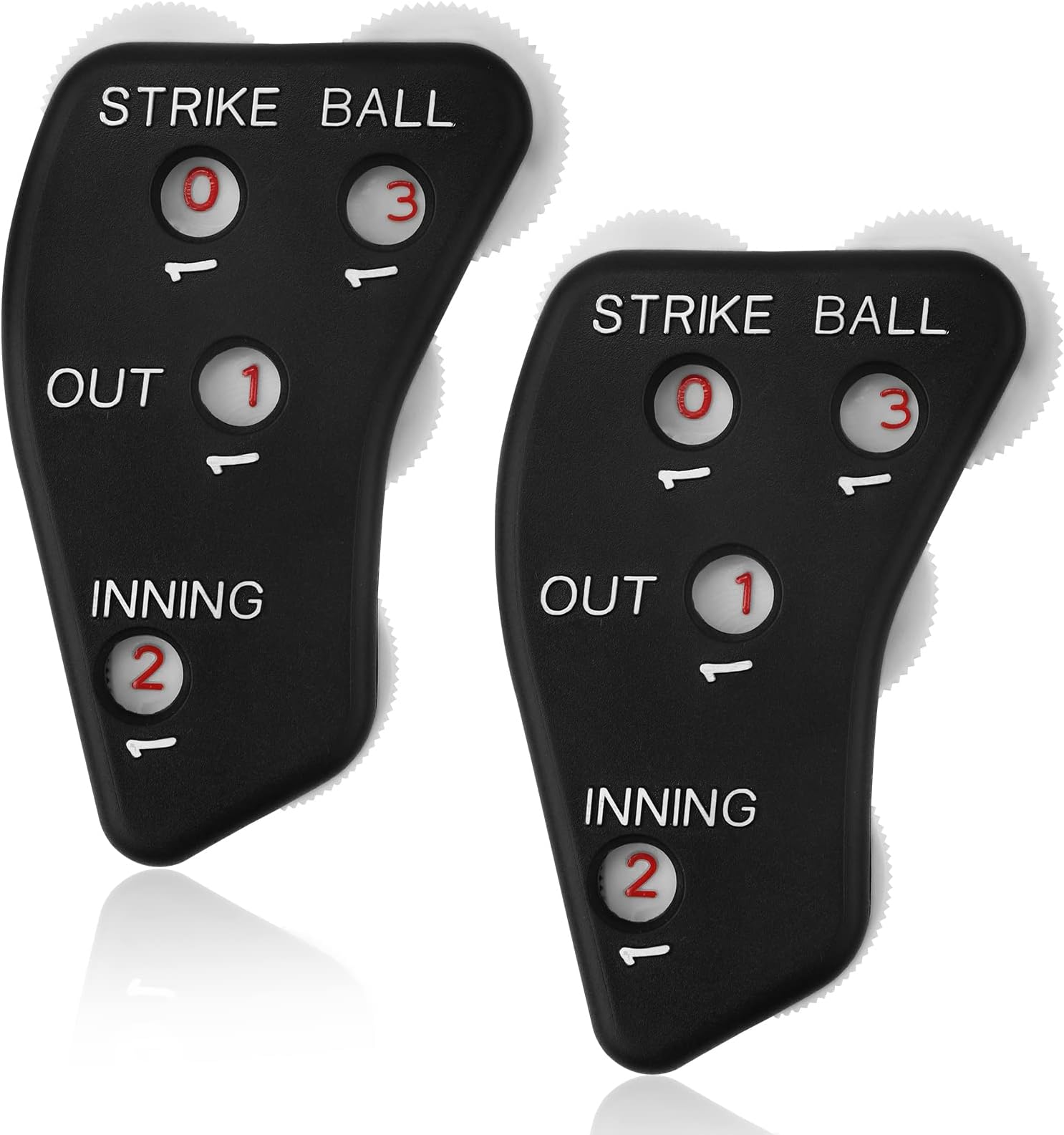 SAVITA 2PCS Baseball Umpire Clicker, 4 Wheels Baseball Indicator Umpire Not Easy to Slide Baseball Counter Clicker for Softball Coach Recording Outs & Innings Balls (Black)