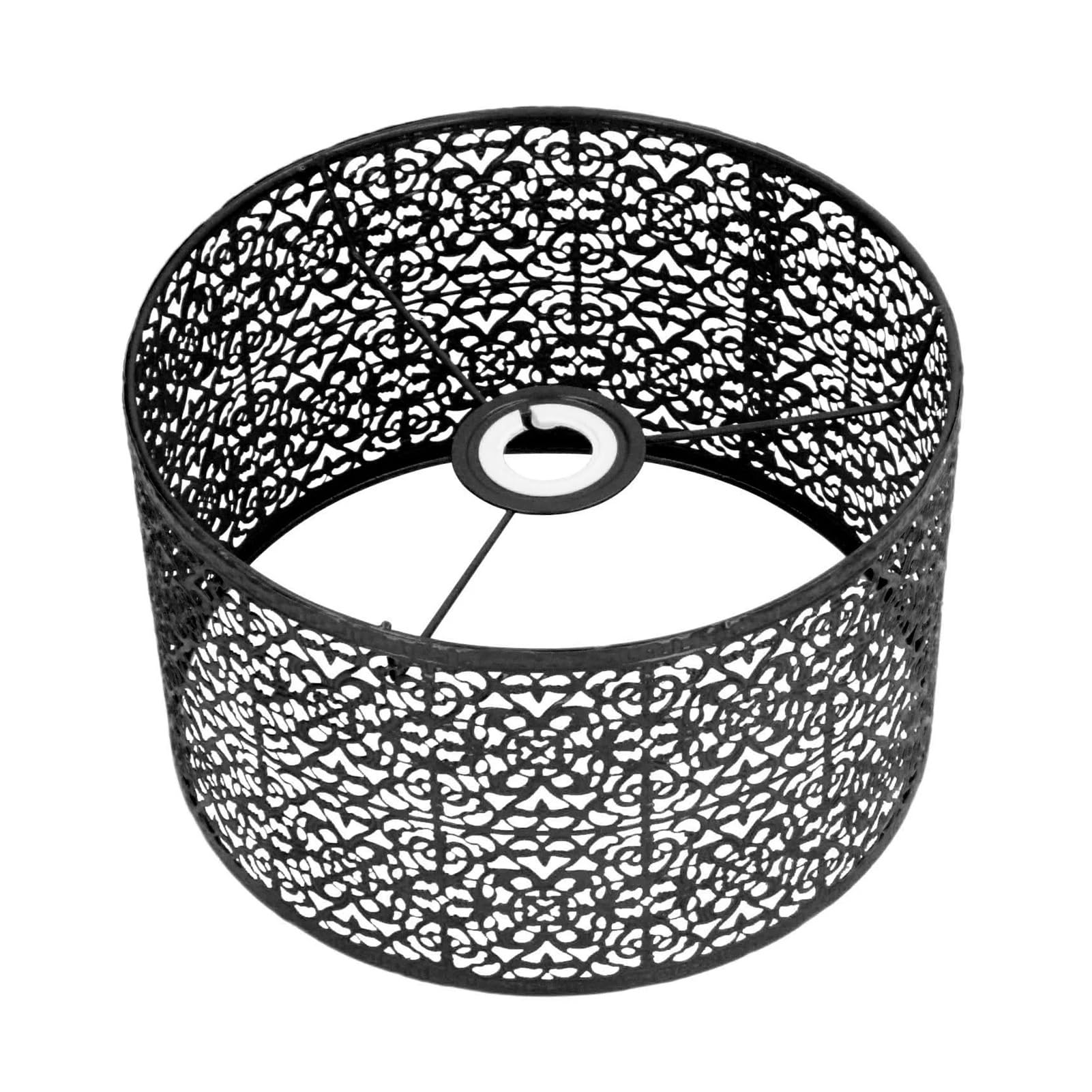 Luxemetals Black 1Pcs Hollow Out Metal Lamp Shade For E27 E14 Bulbs(Black)