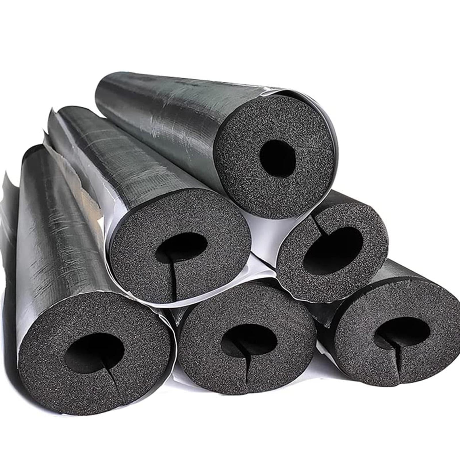 Tubo Isolante Antigelo per Esterni, Isolamento Tubi 16-219 mm Manicotto Isolante in Foglio di Alluminio Isolante per Tubature Scaldacqua Solare Esterni AC (ID) 219mm x (T) 15mm x (L) 0.95m