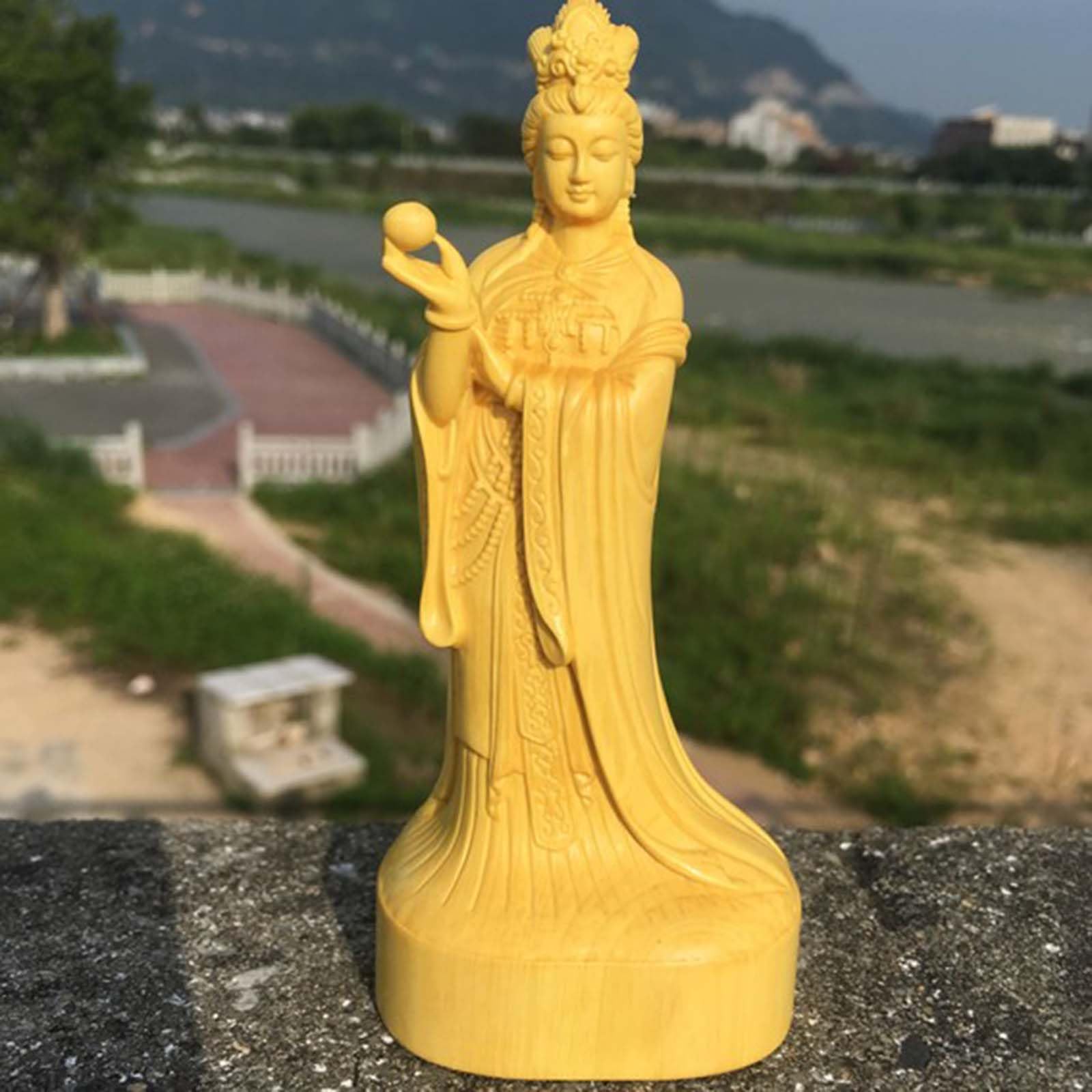 Bukszpan rzeźba niebiańska dama cesarzowa statuetka chińskiej Mazu statuetka tradycyjna kultura