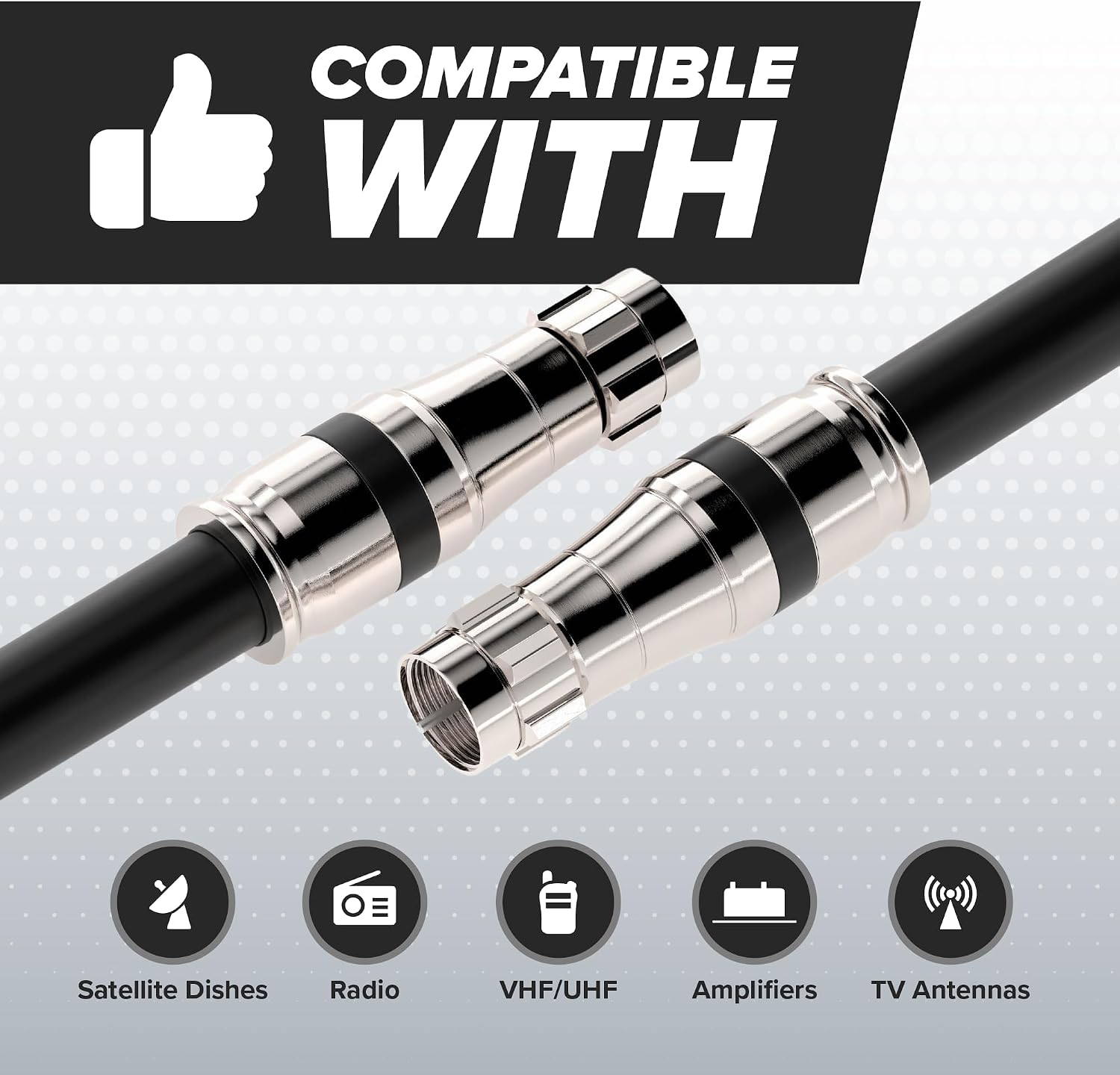 THE CIMPLE CO - RG11 Coaxial Cable 50 FT - Indoor/Outdoor Dual-Shielded Coax Cable for TV Antenna, Satellite Extension, Internet, CATV - Weather-Sealed RG11 Wire 50 Feet (15 Meters), Black