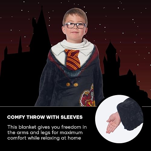 Miniatura 6 de Northwest Harry Potter Hogwarts Rules - Manta de seda táctil con mangas, 48 x 48 pulgadas, manta de felpa súper suave, ropa acogedora para descansar