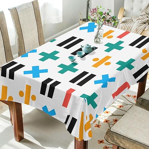 Miniatura 4 de Mantel cuadrado con símbolo de matemáticas, impermeable, resistente a las manchas, a las arrugas, lavable, de poliéster, para picnic, cena,