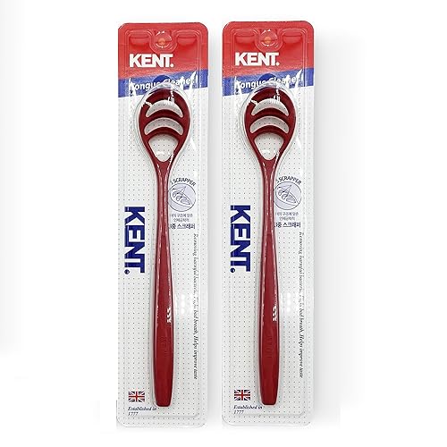 Miniatura 1 de KENT Limpiador raspador de lengua con 3 puntas, limpieza de triple borde, diseño ergonómico, higiene bucal saludable, fabricado en Corea (2