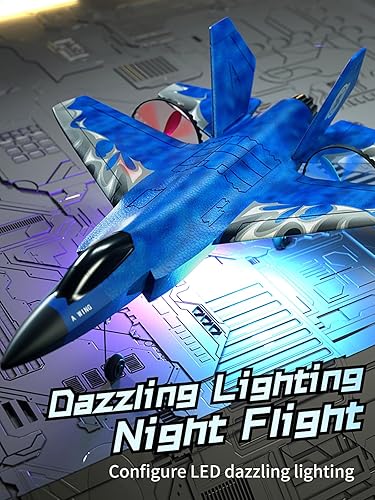 Miniatura 6 de Avión RC F-35 Control remoto Jet Plane 2 CH Fácil de volar para niños, adultos principiantes (azul)