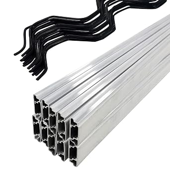6.6 Ft Wiggle Wire and U-Channel for Greenhouse, PVC Coated Spring Wire & Aluminum Lock Channel Bundle, 20 Sets for Secure Poly Film or Shade Cloth Attachment