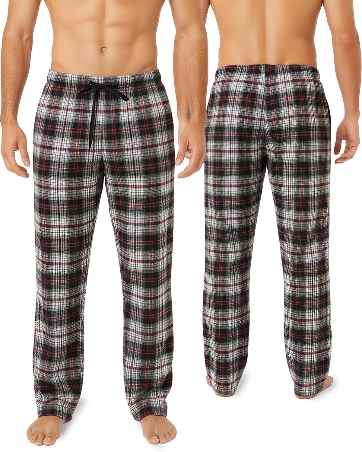 Active Club Men’s Flannel Pajama Pants 3 Pack– Soft Sleep & Lounge Pants with Pockets & Adjustable Drawstring - Image 3