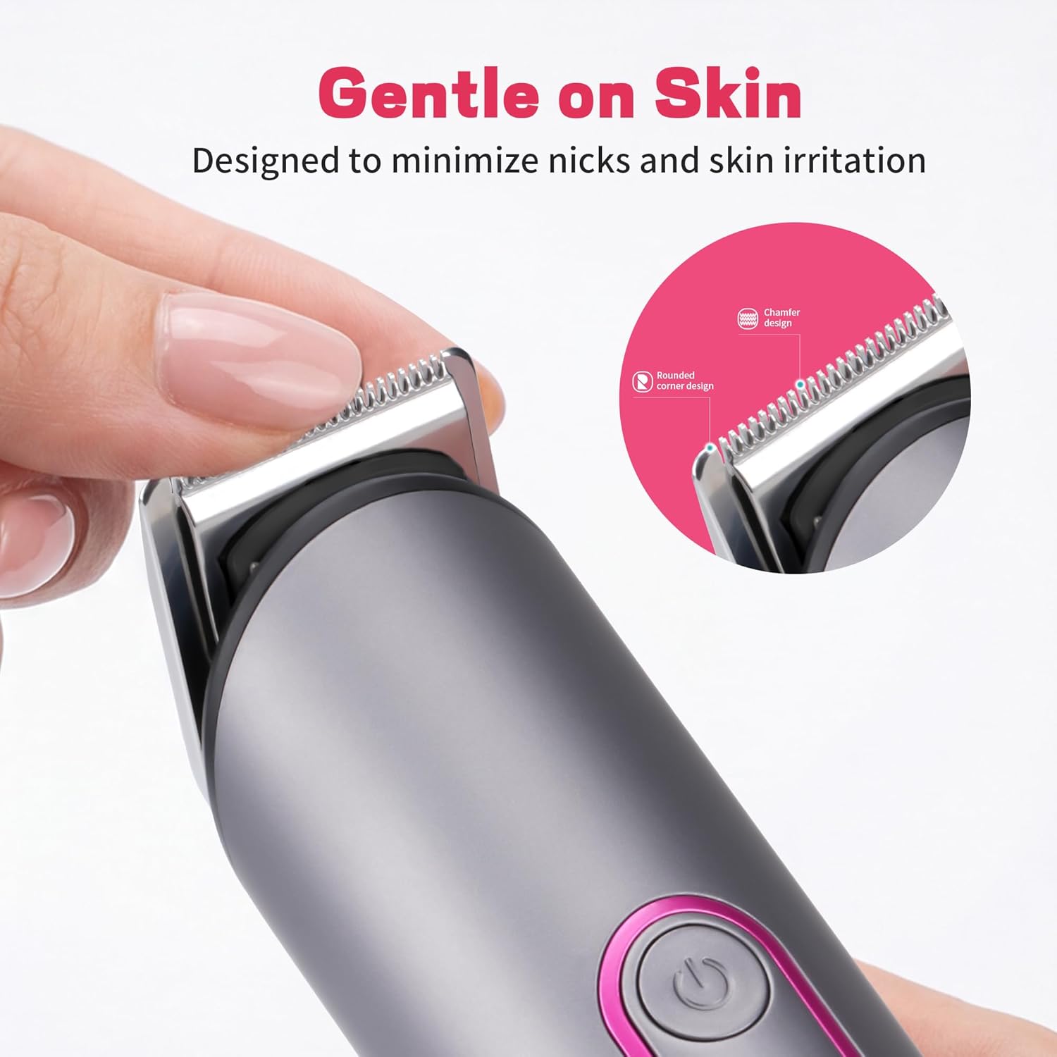 PRITECH Bikini Trimmer for Women - Rechargeable Pubic Hair Trimmer for Sensitive Skin, Wet&Dry Use, Pain-Free Electric Razor&Shaver with Standing Recharge Dock, Ideal Gift for Women, Slate Grey - Image 2