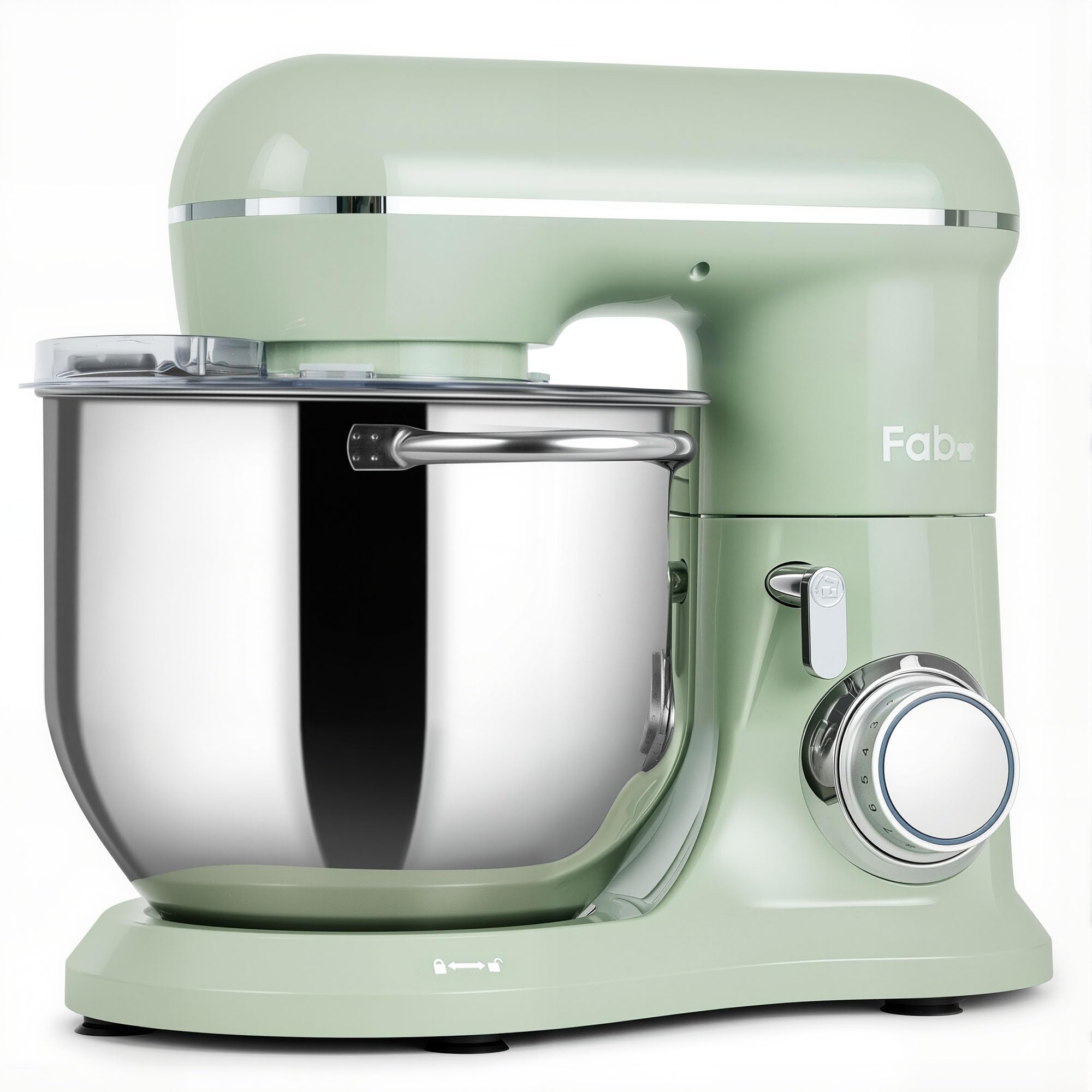 Fab by Kitchen in the box Stand Mixer, 8L Electric Food Mixer with 10 Speeds, 2000W Kitchen Appliance for Home Baking with Dough Hook, Whisk, Beater (Green)