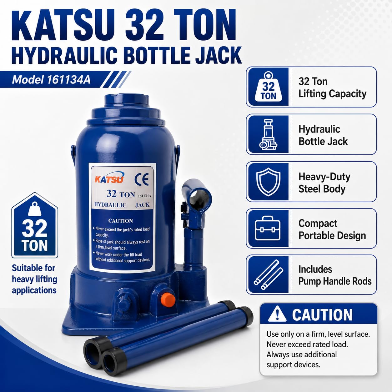 KATSU Hydrauliczny podnośnik do butelek 32 tonowy podnośnik do dużych pojazdów 161134A