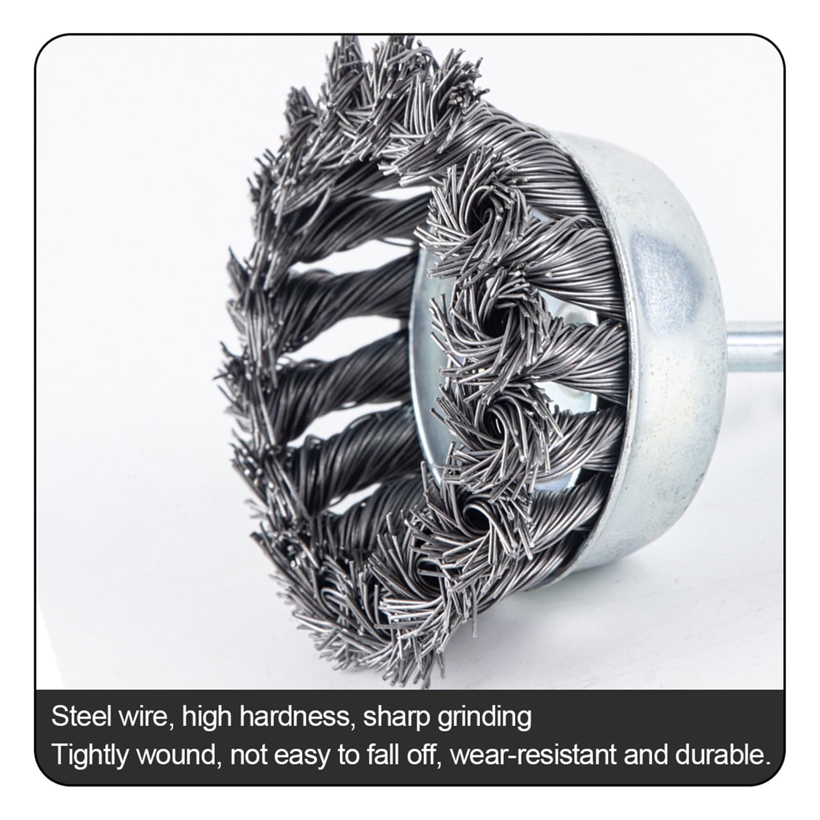 szczotka druciana do wiertarki, 8PC Twist Knotted Wire Wheel Cup Brush End Brush do wiertarki montowanej na trzonku 6mm Metal Brush