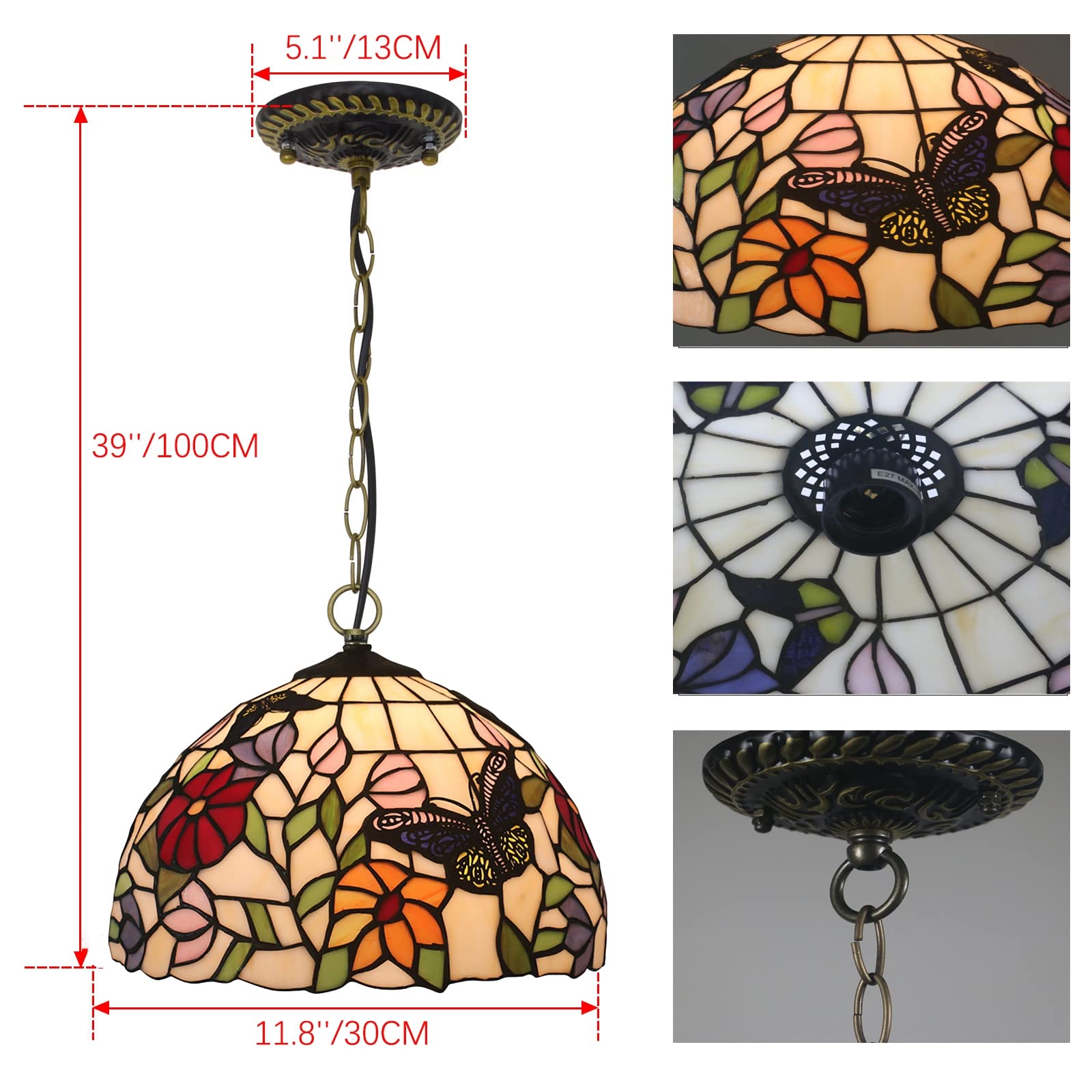 Acquista Plafoniera rustica in ferro con fiori ed erba, luce per soggiorno, camera da letto, sala da pranzo in Italia a partire da 170