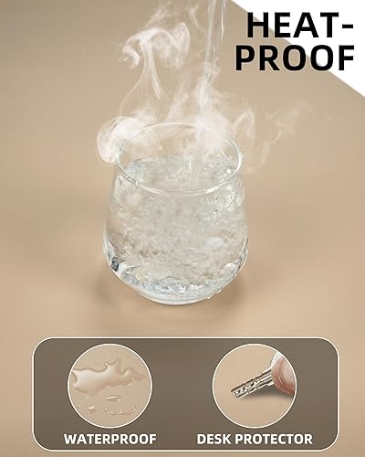 Miniatura 4 de Tapete protector para escritorio y mouse, antideslizante, de piel sintética, tapete impermeable de escritura para laptop, para oficina y hogar