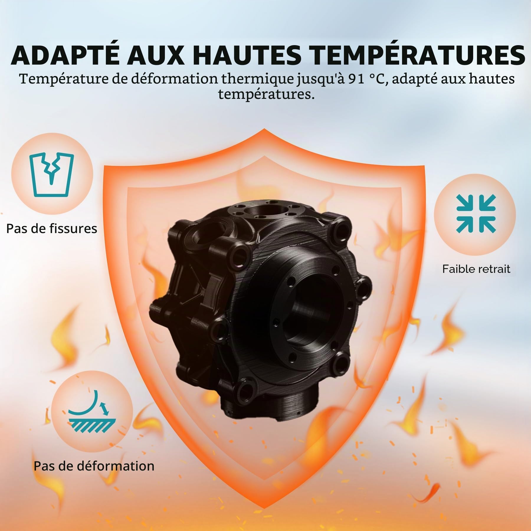 SUNLU 4KG Rapide Filament ABS Noir 1.75mm, ABS Filament Imprimante 3D