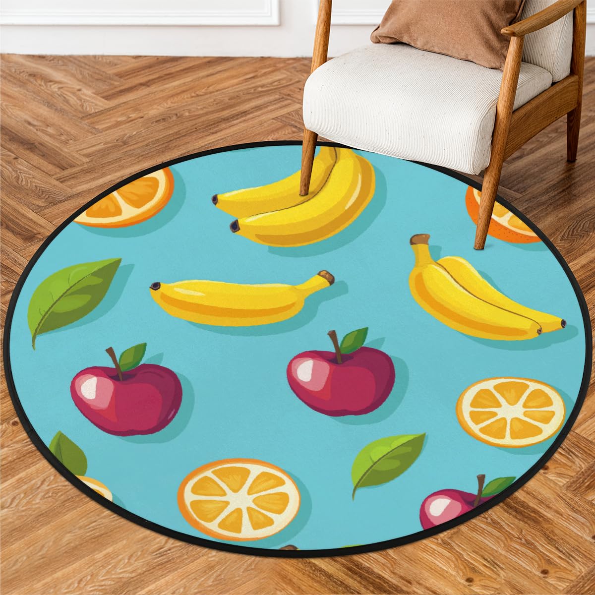 Tapis de sol rond en mousse à mémoire de forme 92 cm pour salon et chambre