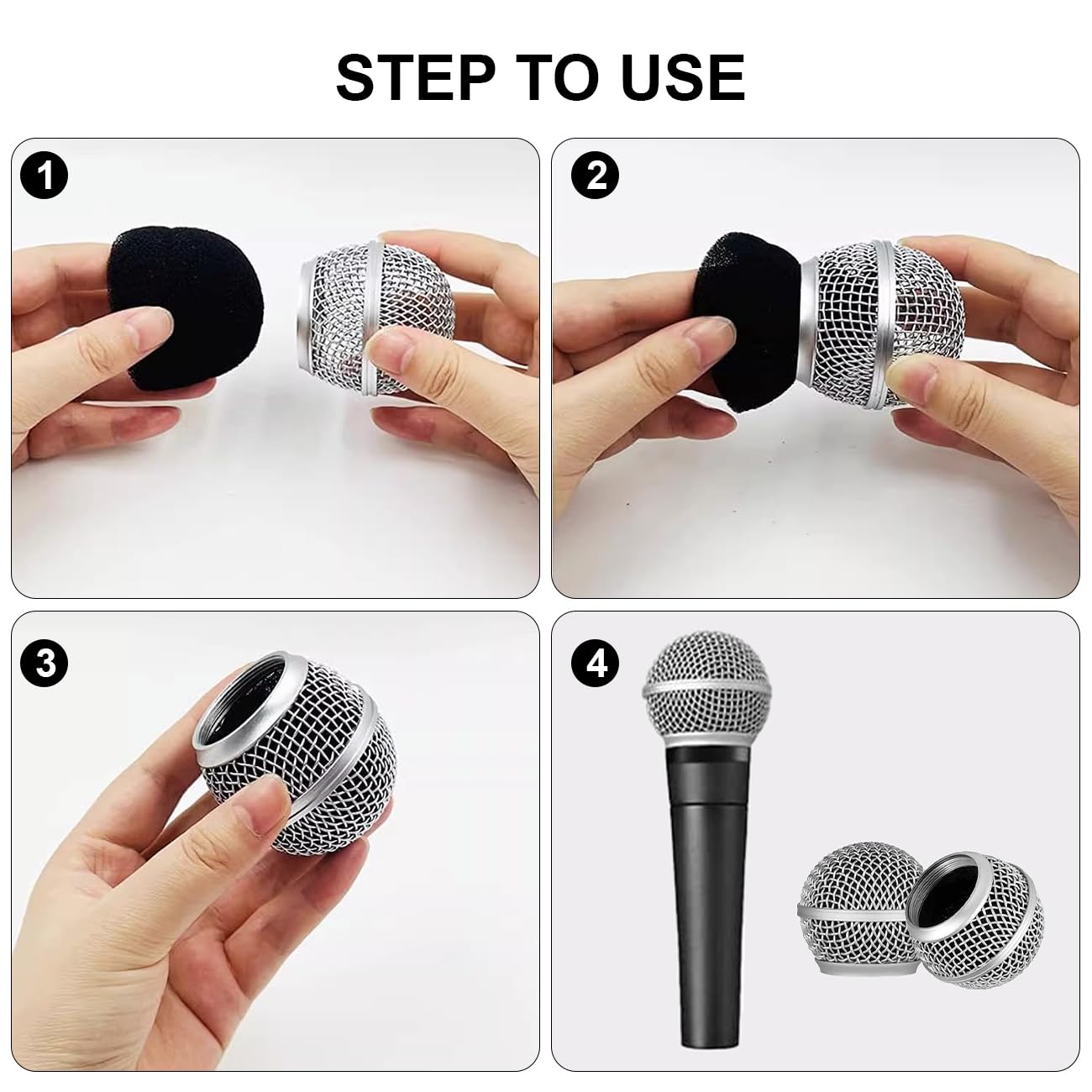 Sostituzione Della Testa Del Microfono, Griglie In Rete Di Acciaio