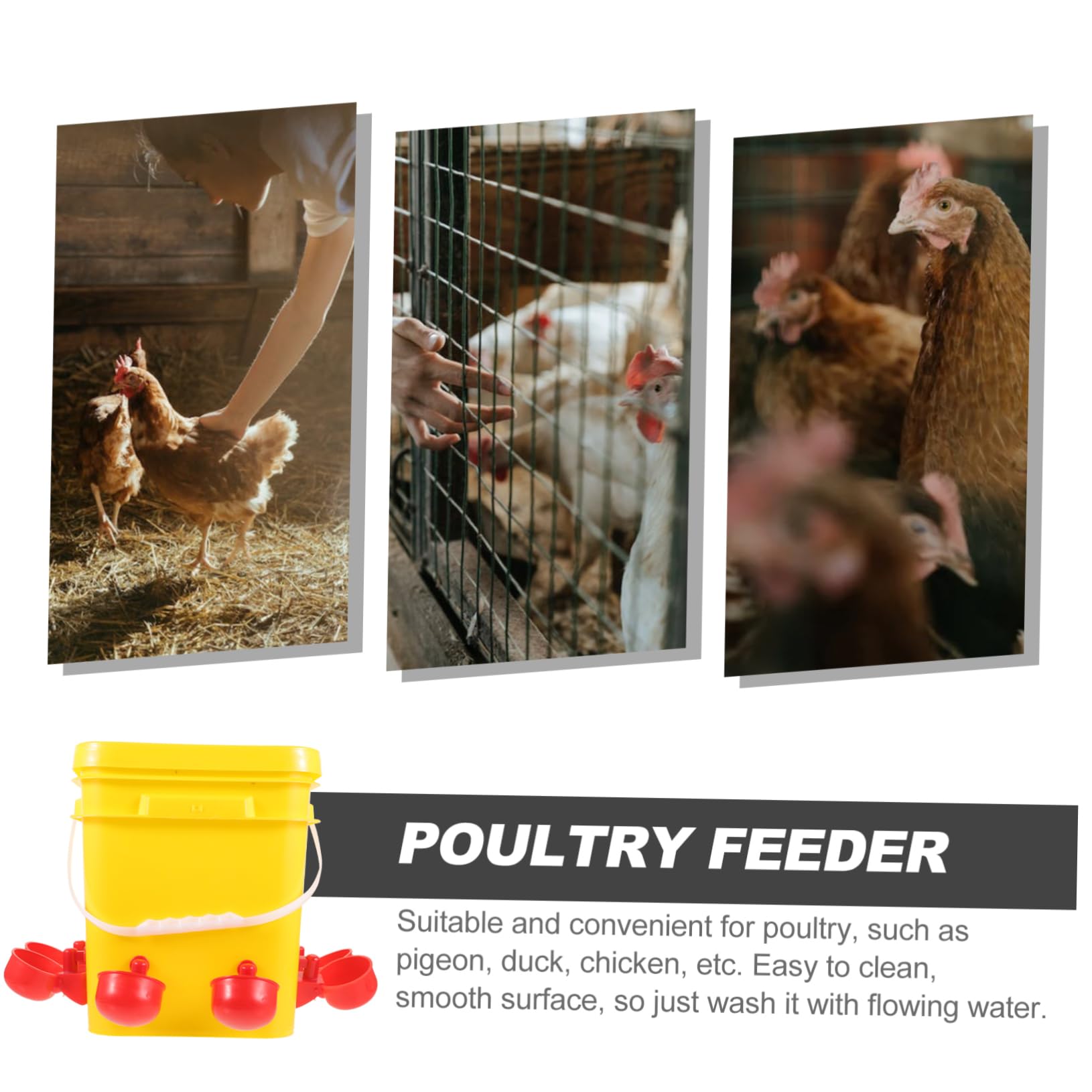 Sosoport Mangiatoia Per Pulcini in Contenitore Per Cibo Per Avicoli Portatile Forniture Per Allevamento Per Alimentazione Resistente e Facile Da Pulire