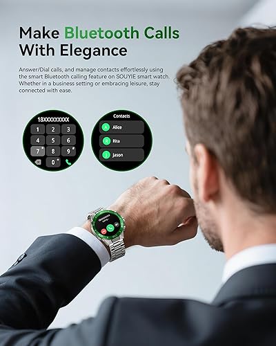 Miniatura 2 de SOUYIE Reloj inteligente militar resistente para hombres, AMOLED 1.43 pulgadas, pantalla HD de 1.43 pulgadas, respuesta de llamadas Bluetooth,