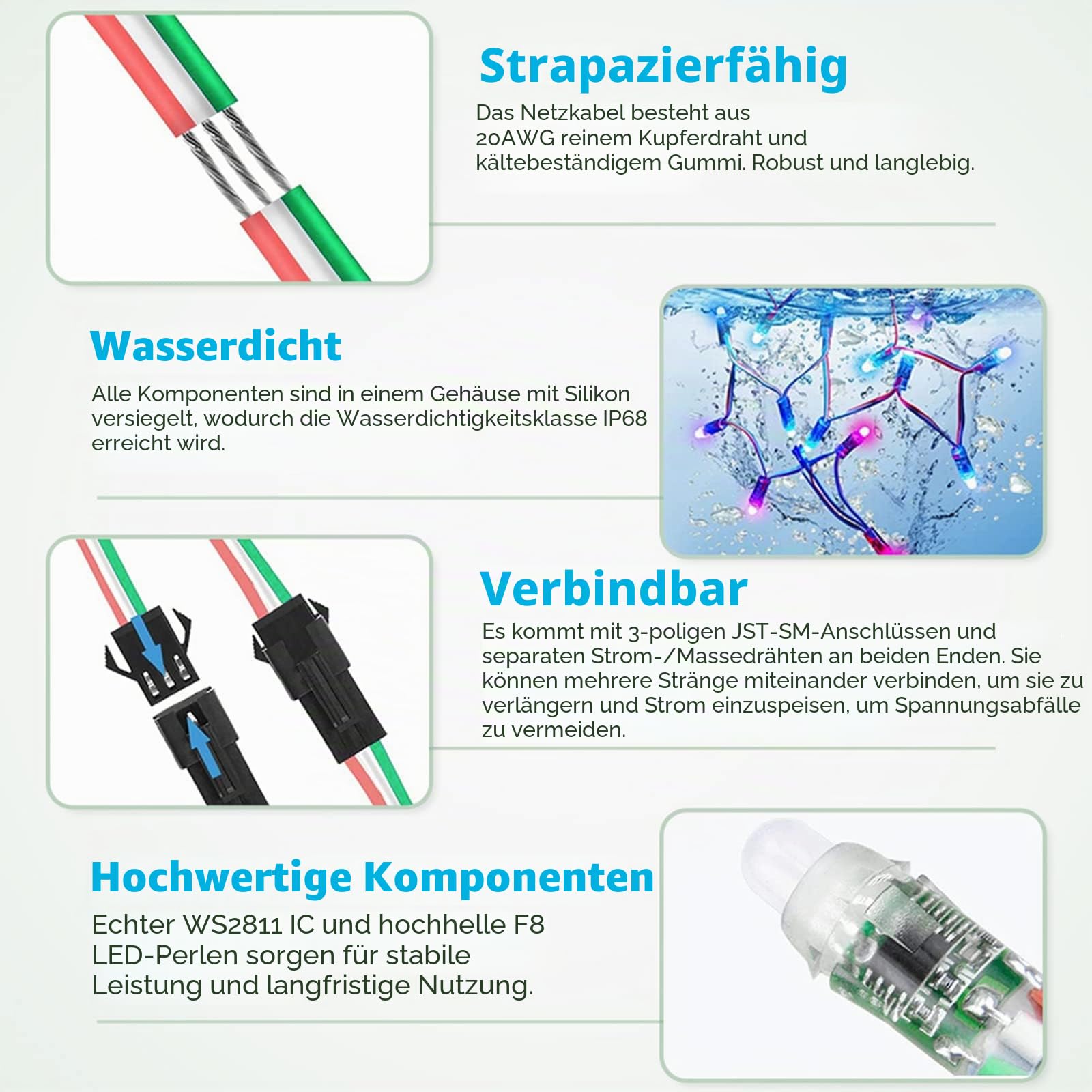 DC 5 V, 500 Stück, WS2811, 12 mm, diffuses digitales RGB-LED-Pixellicht, individuell adressierbar, rund, LED-Pixel-Modul, wasserdicht, für Halloween, Weihnachten, Werbetafel, Hausdekoration
