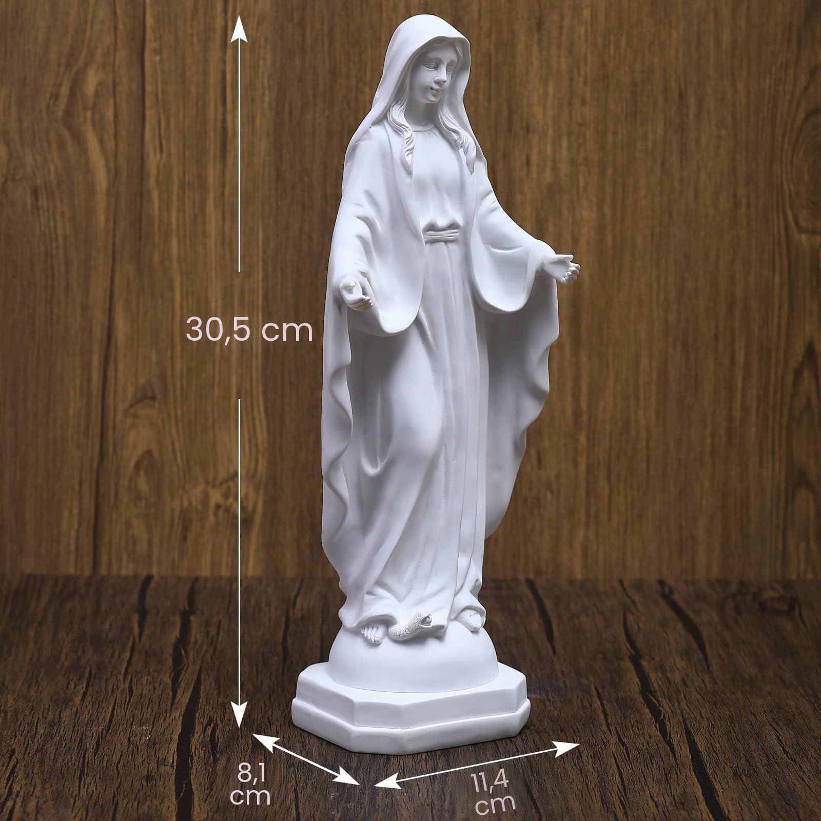Estatua de Virgen María de 12 pulgadas para exteriores, impermeable, para patio, decoración religiosa al aire libre, protección solar, estatua de María para jardín, patio, decoración al aire libre