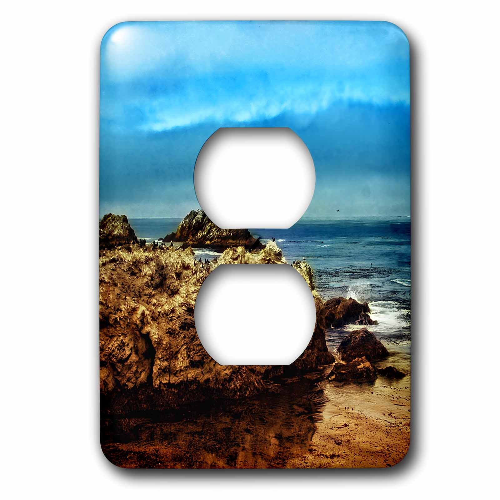 Plaque double prise pour cacher les murs blancs California Coastal