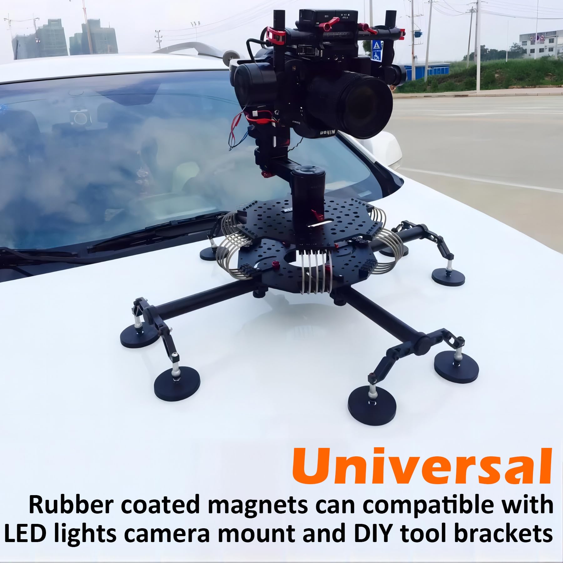 MUTUACTOR 4PCS Neodymium Rubber Coated Magnets,Non-Scratch Rubber Earth Magnets with M4 Female Threaded Studs,24lbs Anti-Slip Magnetic Mount Magnet for LED Lighting Camera Holding Radar Equipments — Amazon image 4