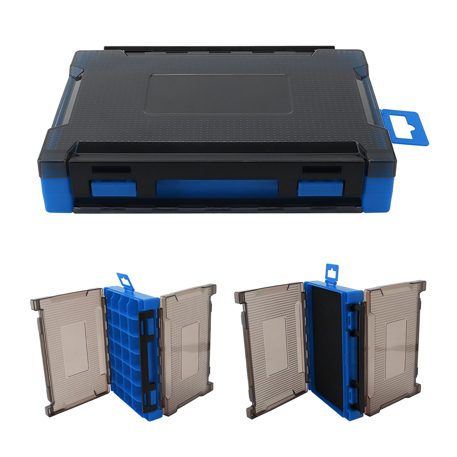 OriGlam Fishing Accessories Storage Box, Double Sided Tackle Boxes Hook Organizer, Fishing Lure Case for Lure Bait Accessories (Blue)