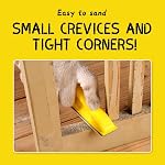 POLIWELL Micro Sander Kit 3.5” x 1” Mini Sander for Small Projects, Detail Handle Sanding Tools + Sandpaper 80 120 180 240 400 Grit for DIY Crafts Wood Finishing Tight Narrow Spaces Polishing, 50 PCS