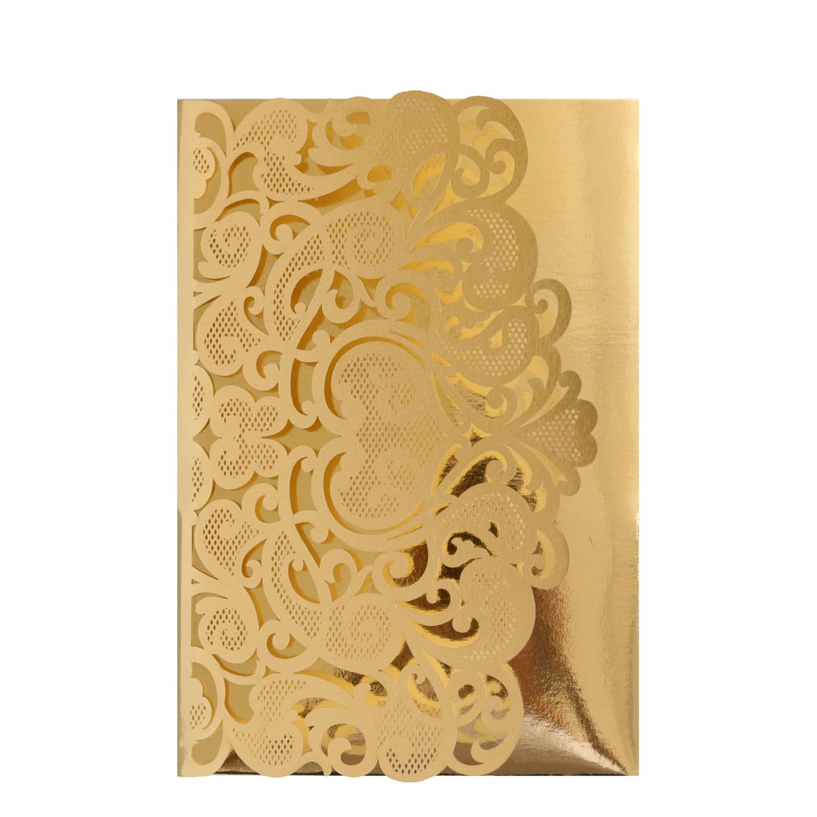 50 tarjetas de felicitación plegables de encaje con patrón retro para bodas, festivales, fiestas, etc