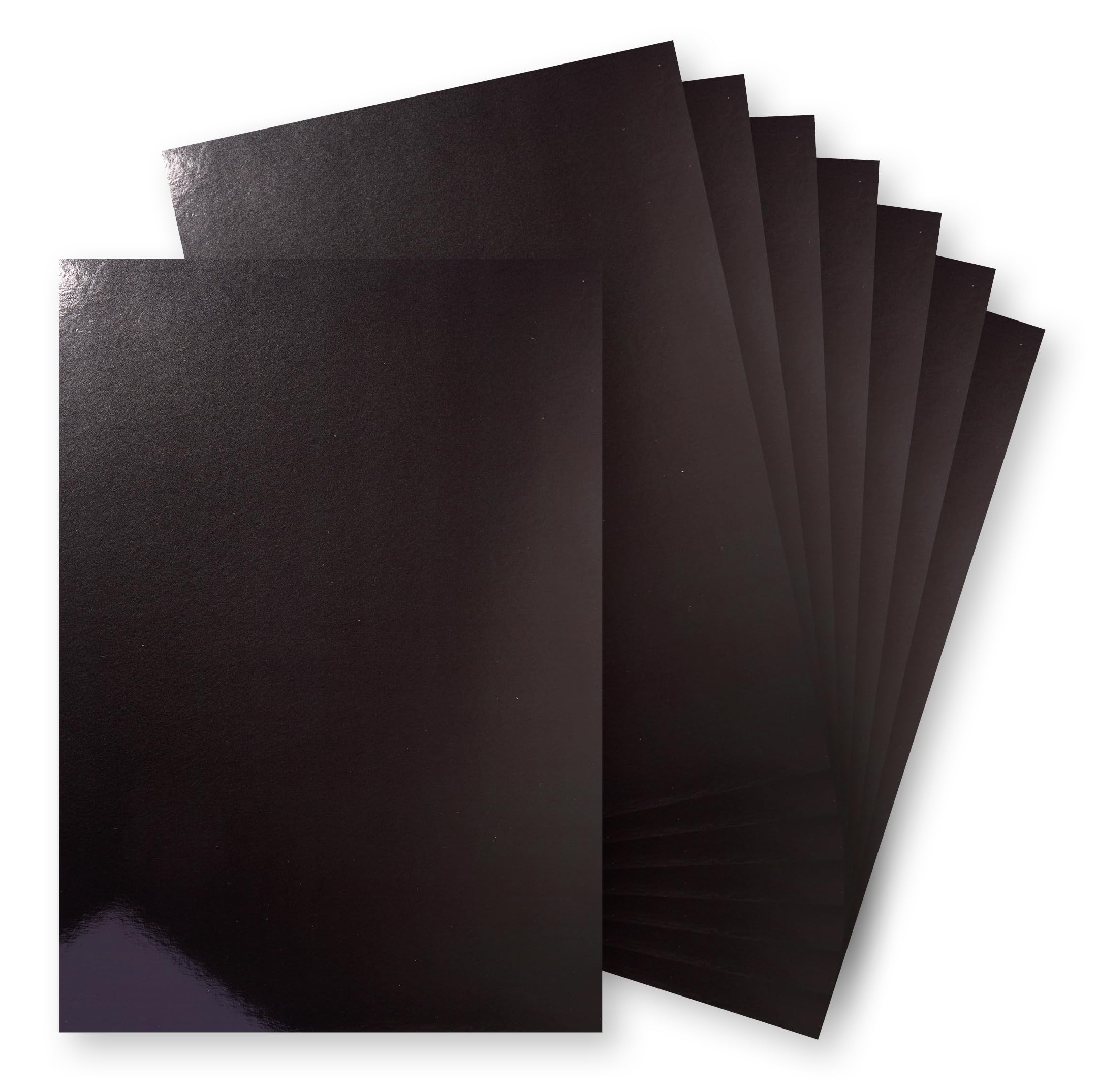 Springboard A4 Mirror Foil Gloss Card Sheets - 230gsm Cardstock for Card Making - Mirror Foil Card Compatible w/Die-Cutting Machines - Sparkly Craft Supplies - Black - 10-Pack