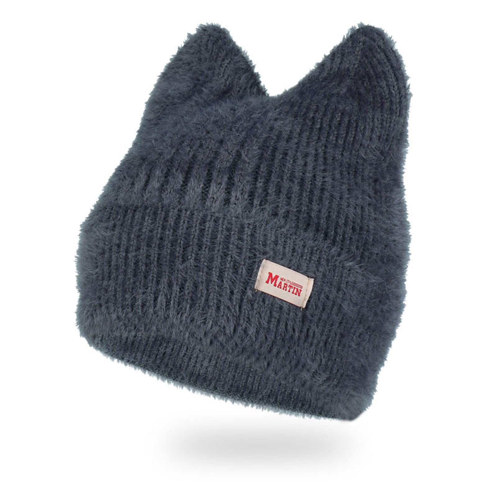 Zsytf Women's Gy Fashion Cat Ear Hat For Knitted Beanie Hat Anime Ear Warm Hat Outdoor Skiing Hat Girl Windproof Headwear