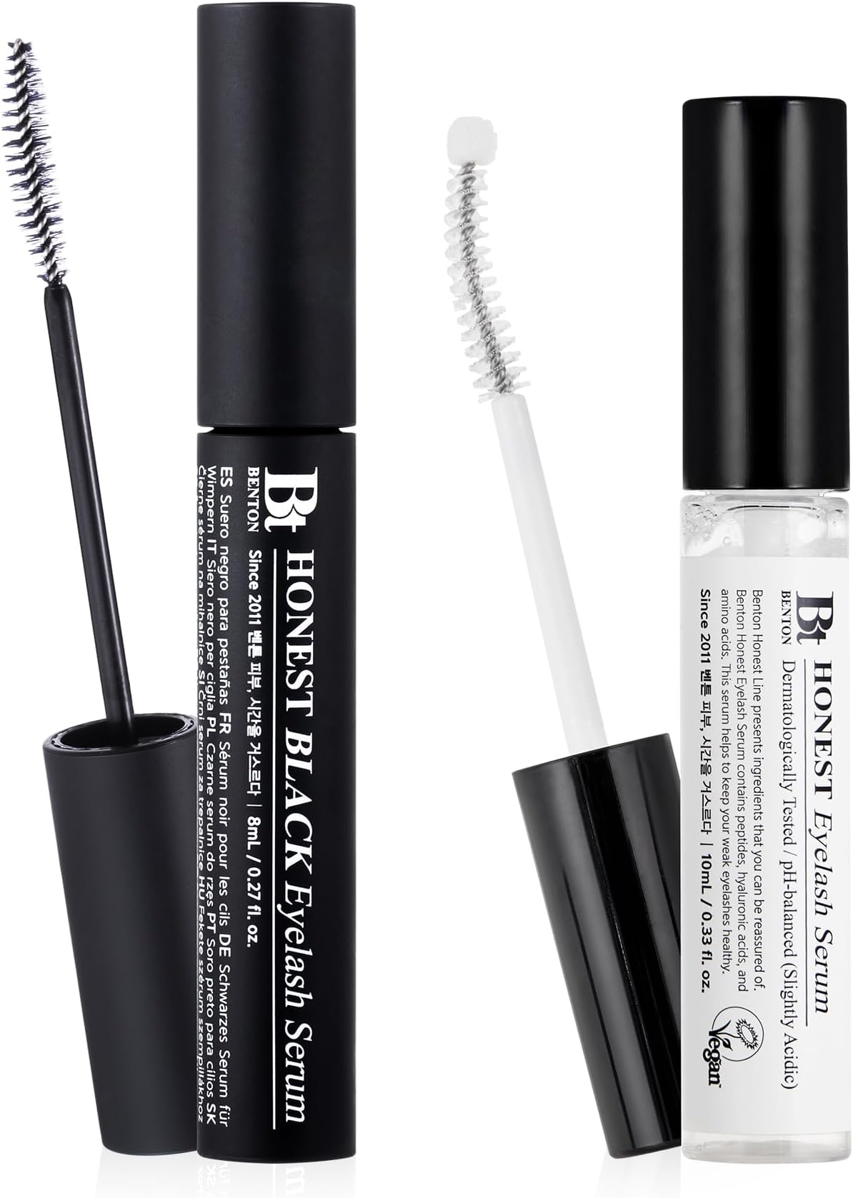 BENTONHonest Eyelash Serum Set - Eyelash Growth Serum for Thicker, Fuller Lashes - Care for Both Day and Night., Vegan Certified