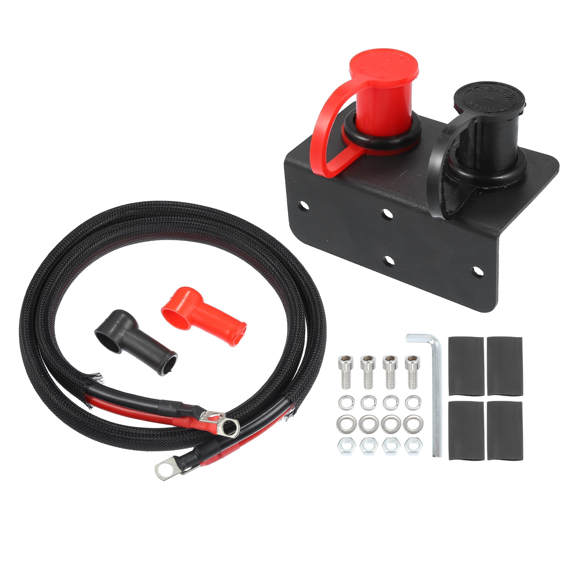 Morsetto Per Batteria Con Staffa 1 Set Per Auto Resistente | Colori: Nero, Rosso, Argento, Oro. Materiale: Gomma, Plastica, Metallo. Dimensioni: 30Mm. Adatto A Pickup, Suv, Camper.
