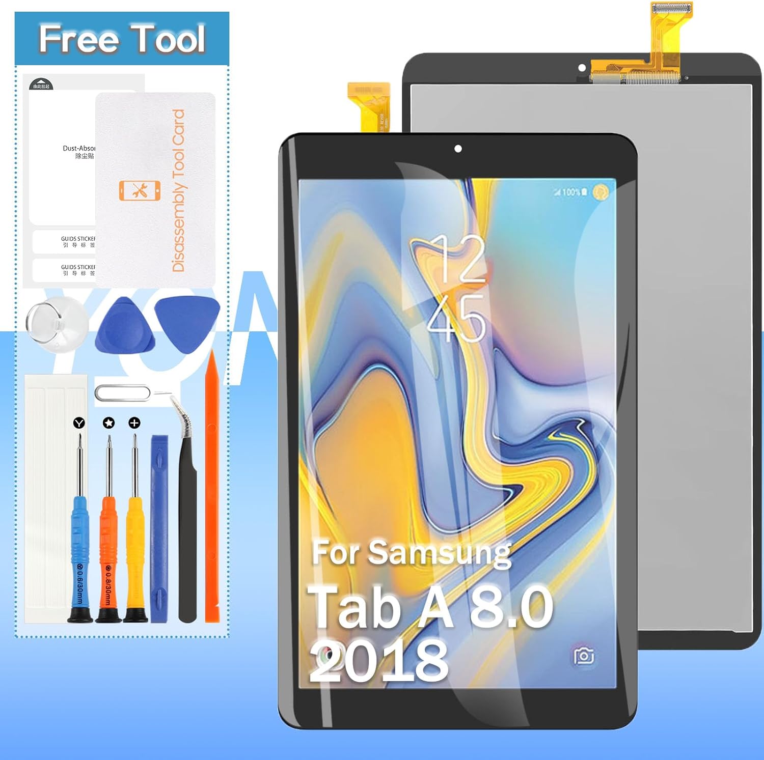 Screen Replacement for Samsung Galaxy Tab A 8.0 2018 SM-T387 LCD Display SM-T387W SM-T387V T387T T387A Touch Screen Digitizer Assembly | Tools | Black