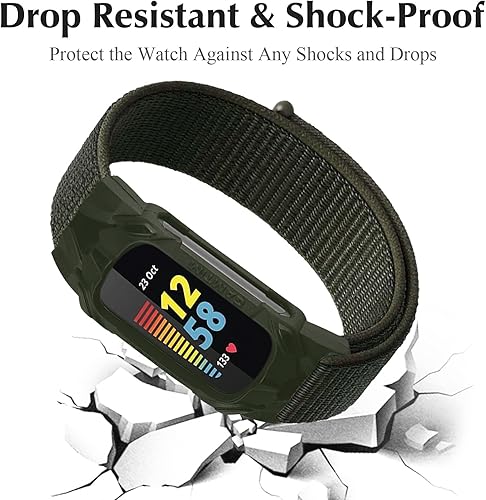 Miniatura 3 de Correas de nailon solo compatibles con Fitbit Charge 5, correa deportiva de repuesto suave y transpirable ajustable de nailon para mujeres y hombres